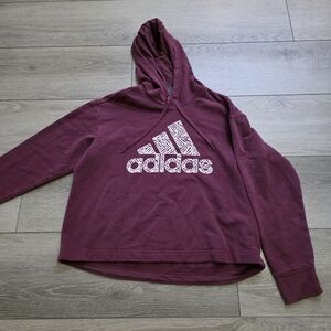 Adidas Maroon Hoodie with White Logo